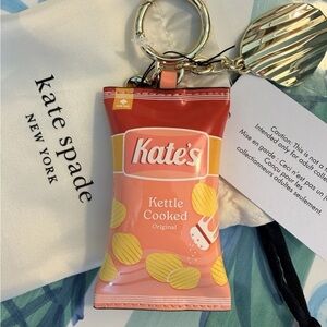 New Kate Spade Novelty Snack Time Chip Patent Bag Charm Key Fob Keychain Multi